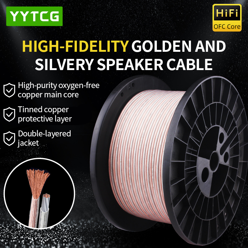 Home Cinema Accessories - YYTCG DIY HiFi-Audiokabel, sauerstofffreies OFC-Lautsprecherkabel aus