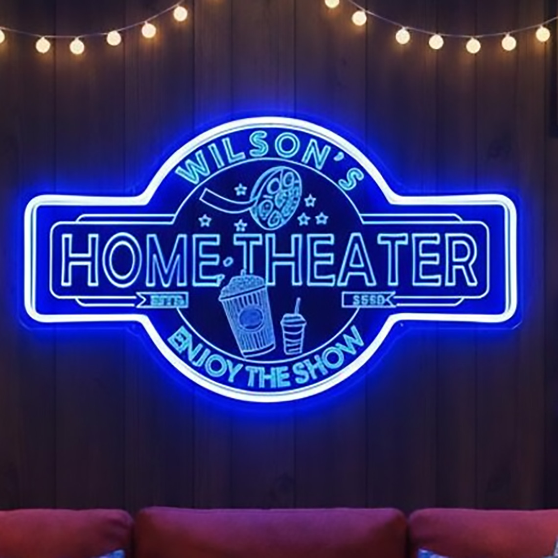 Home Cinema Room - Maßgefertigtes Heimkino-Neonschild Personalisierte Kino-Dekoration Personalisiertes Namensschild