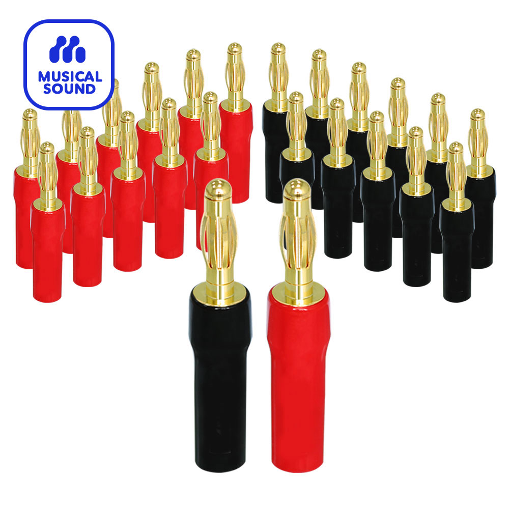 Home Cinema Accessories - Bananenstecker, Audio-Klinkenstecker, 12 Paar/24 Stück, Schraubverschluss,