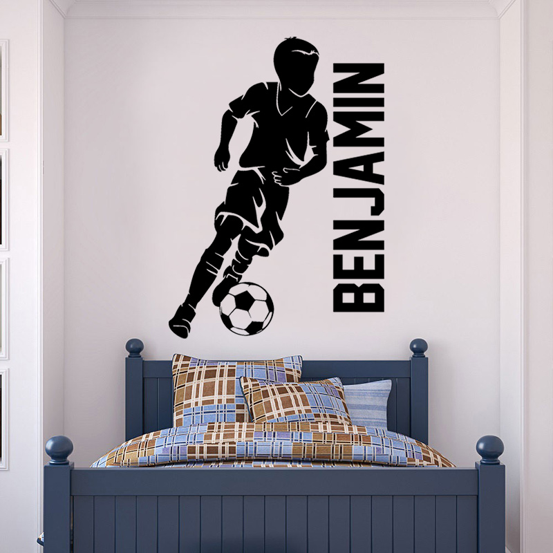 Home Cinema Room - Personalisierter Fußballspieler-Namen-Wandaufkleber, Vinyl-Kunst, Heimdekoration, Jungenzimmer, Schlafzimmer,